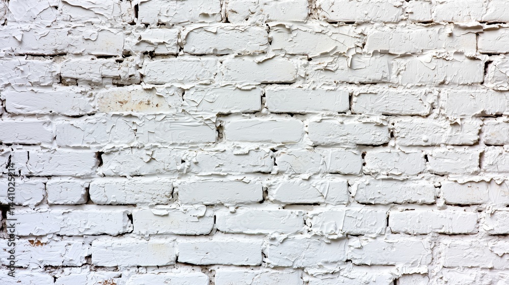 Fototapeta premium White plastering and painting brick wall white background