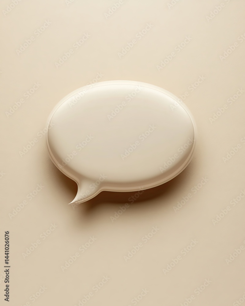Simple speech bubble on a beige background. Simple speech bubble on a beige background.