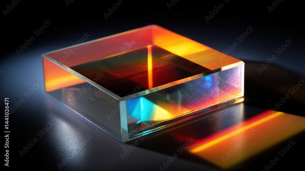Translucent perovskite solar panel showcasing vibrant light reflections on modern surface