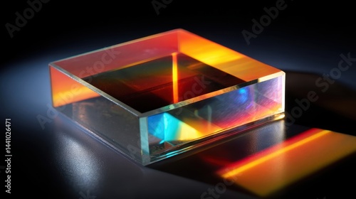 Obraz na płótnie Translucent perovskite solar panel showcasing vibrant light reflections on modern surface w salonie