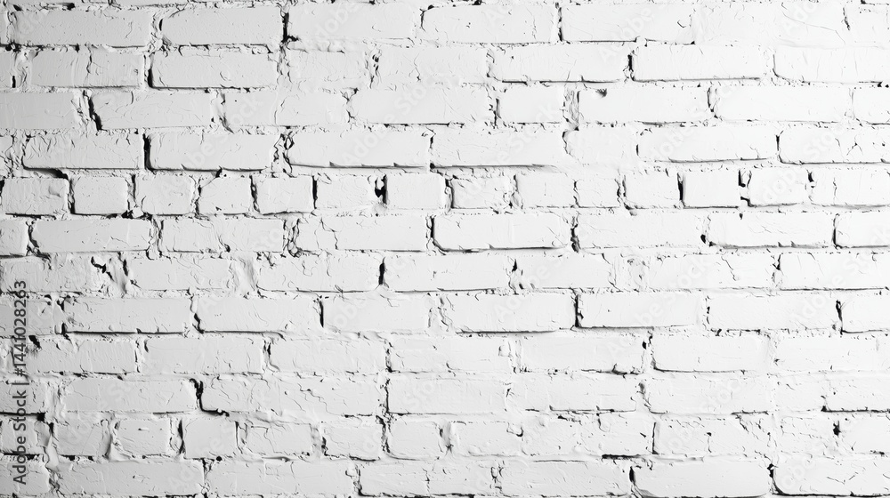 Fototapeta premium White plastering and painting brick wall white background