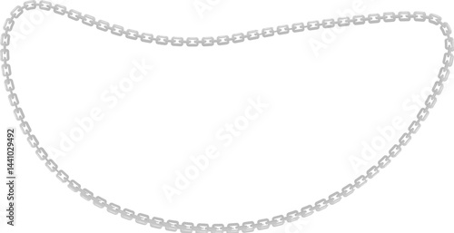 Vector illustration of a fluid wave shape, bordered by a metal chain following its flowing contour.