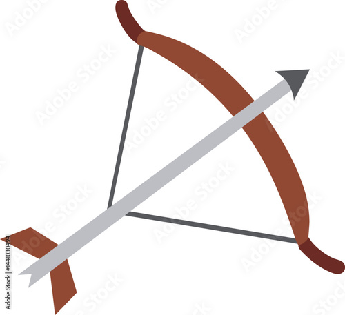 Crossbow Art Illustration on Clean White Background