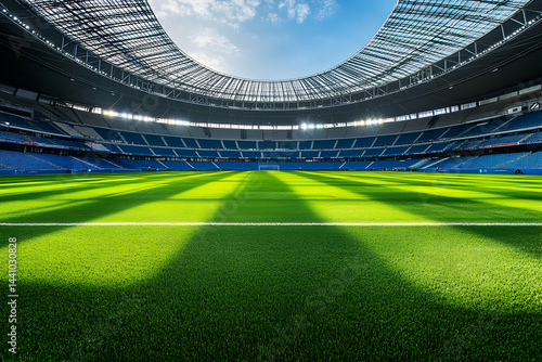 soccer field with stadium