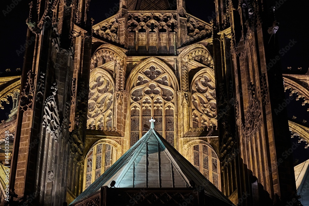 Prague St. Vitus Cathedral at night