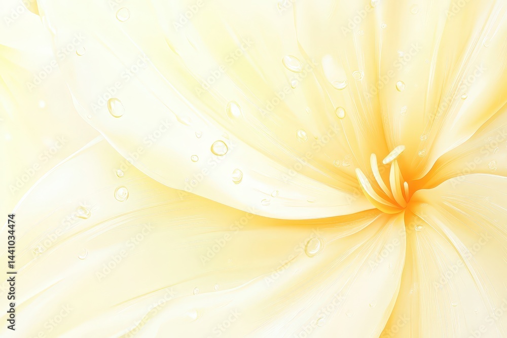 Fototapeta premium Close-up view of a pale yellow flower petal texture.