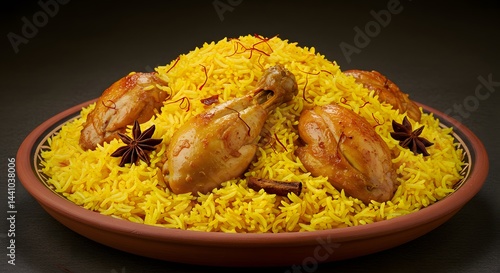 Delicious chicken biryani recipe with saffron rice and star anise for a perfect indian food experience