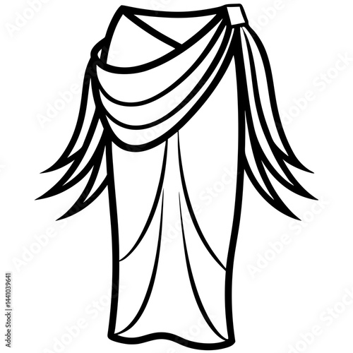 Simple Sarong Silhouette Vector on White