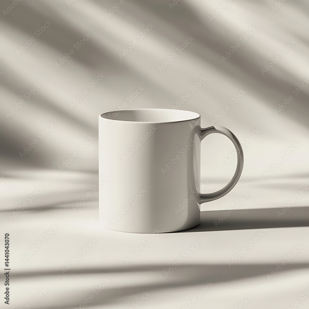 Obraz premium White Mug with Sunlit Studio.