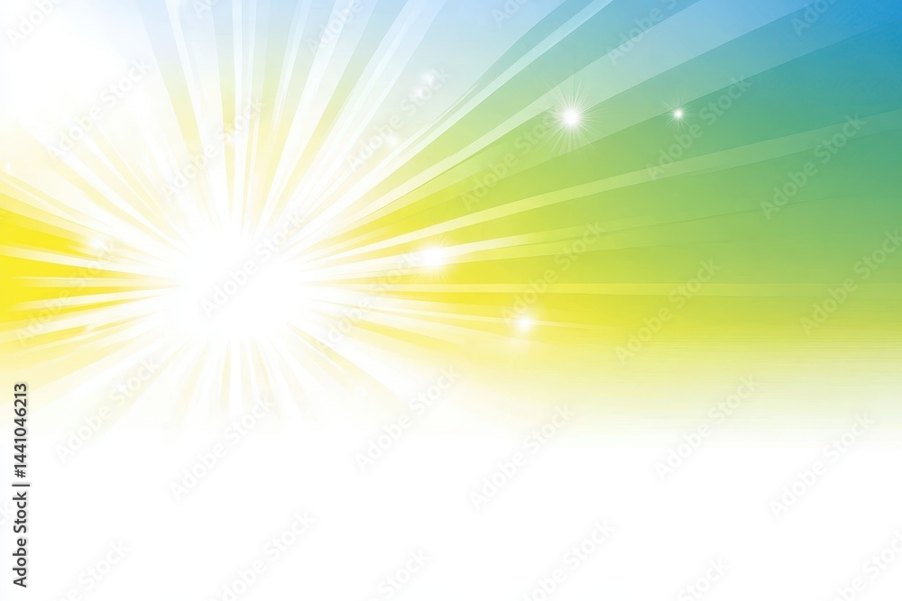 Obraz premium Bright sunburst radiating light, gradient colors