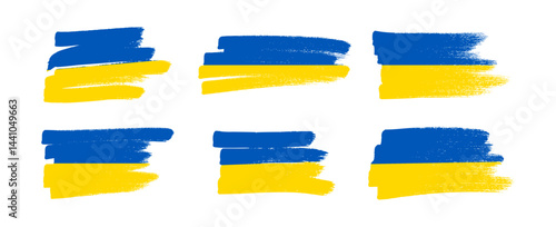 Set of Ukrainian national flags