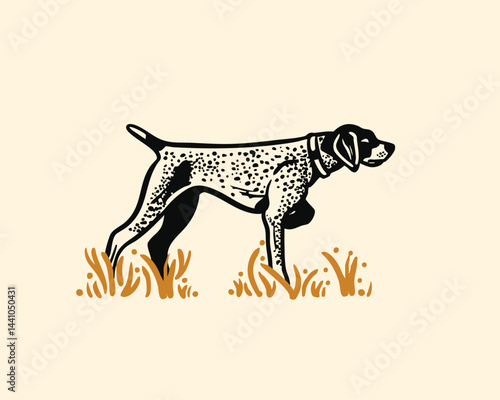 Adobe Illustrator Artwork of a German Shorthair Pointer