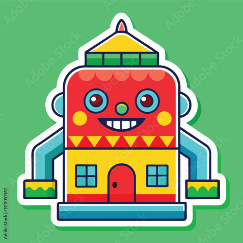 Playful building with a slide