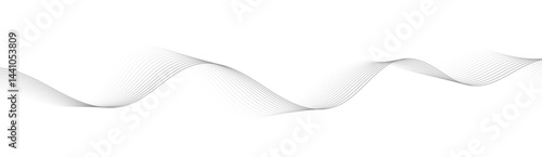 Obraz na płótnie Abstract wave lines background, graphic thin curves design element, elegant flow backdrop. Curvy stripes making motion effect. Vector illustration. w salonie