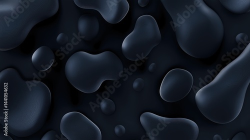 Wallpaper Mural Textured Dark 3D Clay Morphism Organic Blobs Torontodigital.ca