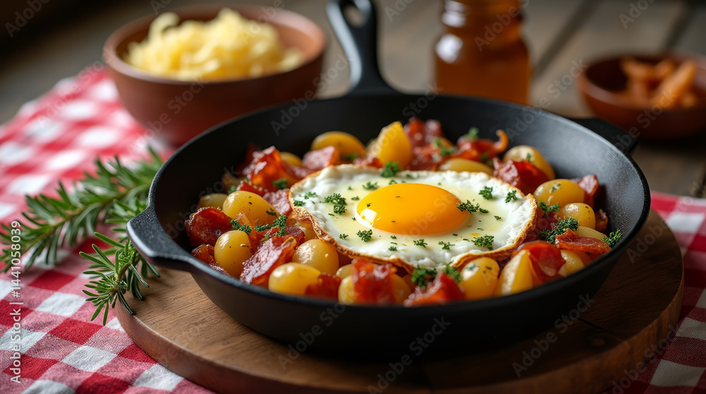 Austrian Tiroler Gröstl with Fried Egg and Herbs Austrian Tiroler Gröstl with Fried Egg and Herbs