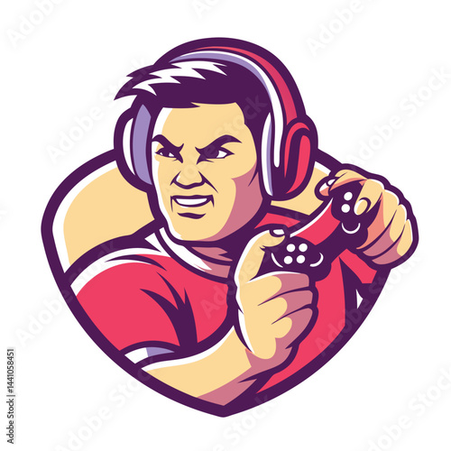 Focused gamer holding a controller (1)