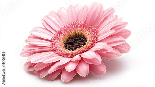 Beautiful Pink Gerbera Daisy Flower Blossom Closeup Soft Petals Delicate Floral Springtime Nature Botanical Photography Bright Vivid Color Image Fresh Elegant Romantic Lily Bloom Plant Macro White    