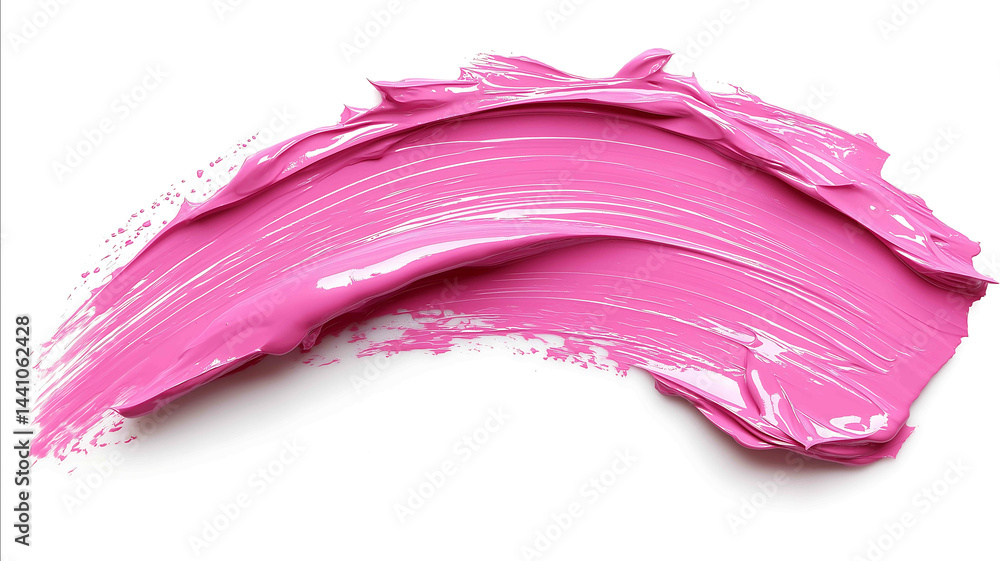 one light pink brush strokes isolated on a white background one curve shape with an acrylic paint texture in a flat lay composition one light pink brush strokes isolated on a white background one curve shape with an acrylic paint texture in a flat lay composition