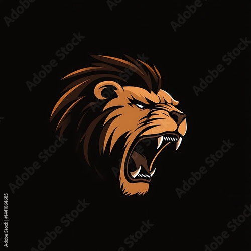Wallpaper Mural Roaring Lion Head with Dark Background. (52) Torontodigital.ca