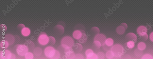 Obraz na płótnie Pink bokeh, blurred background with sparkling lights, blurry glitter effect. Bright soft abstract background. Vector illustration. w salonie