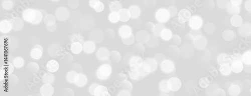 Obraz na płótnie White bokeh, blurred grey background with sparkling lights, blurry glitter effect. Bright soft abstract background. Vector illustration. w salonie