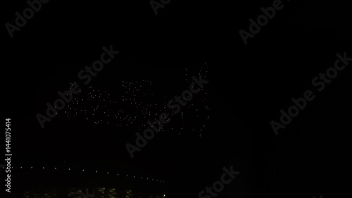 Warsaw, drone show, solidarity, freedom, spectacle. Show on the occasion of the millennium of the coronation of Boleslaw Chrobry
