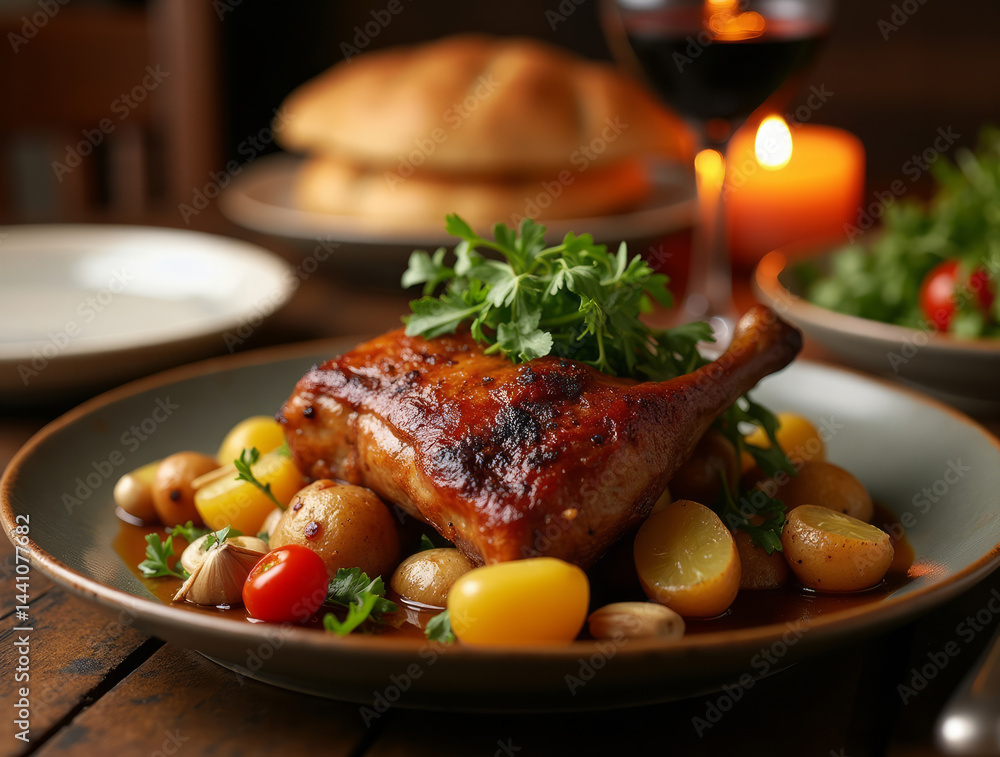 Duck Confit with Roasted Potatoes and Garlic Duck Confit with Roasted Potatoes and Garlic