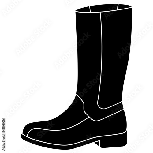 Riding Boots Silhouette Vector on White