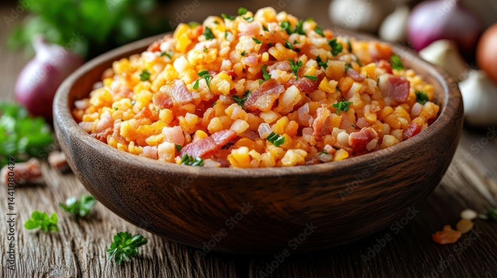 Hearty lentil dish with bacon Hearty lentil dish with bacon