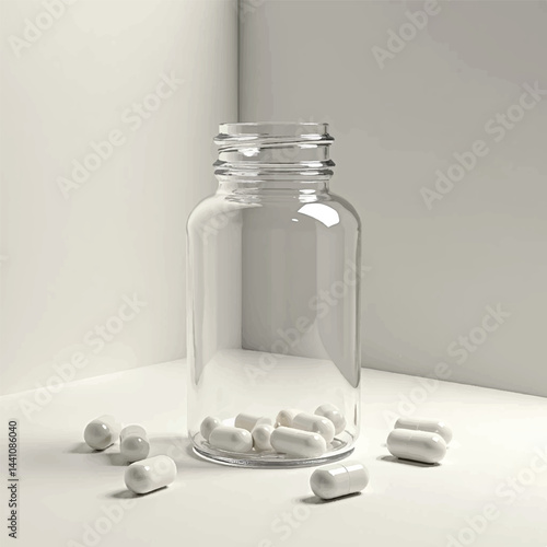 suppliments,3d suppliments bottle,realistic suppliments, transparent suppliment bootlles, tablets, multiple bottles,medicine,without label,glass jar multi color,capsules, omega 3 capsules, vitamins,  
