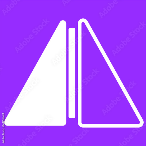 Horizontal inverter icon with purple background