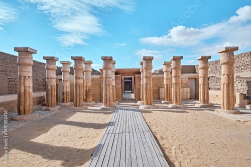 Εκτύπωση καμβά Saqqara, Egypt - January 2, 2024: Columns in Tomb of Horemheb located Saqqara Ne
