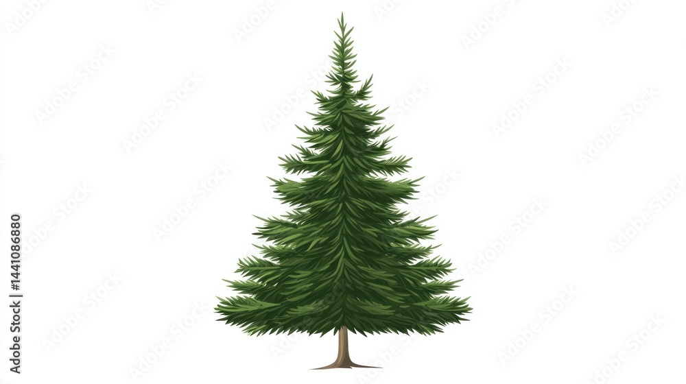 Evergreen tree, isolated on white, winter holiday Evergreen tree, isolated on white, winter holiday