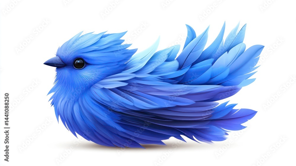 Fototapeta premium Vibrant Blue Bird with Detailed Feathers Perfect for Nature and Wildlife Themes