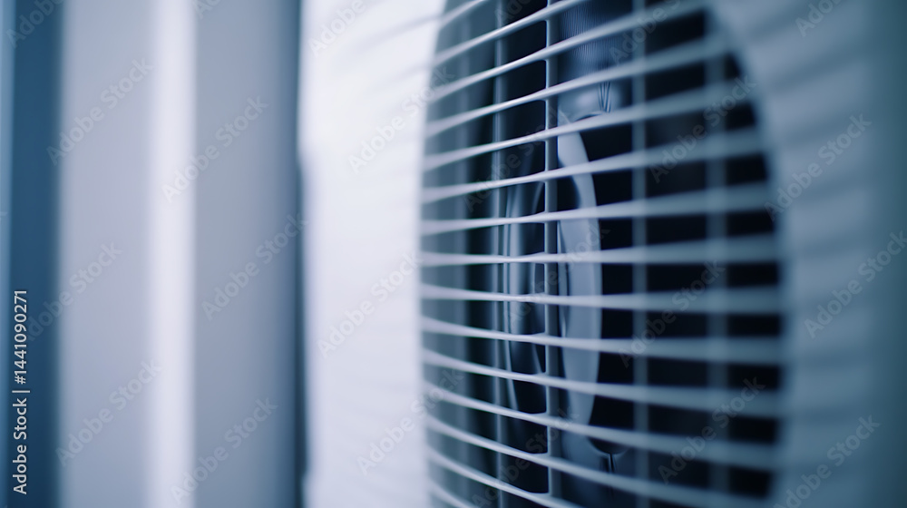 Close-up of a Fan with Protective Grille Close-up of a Fan with Protective Grille