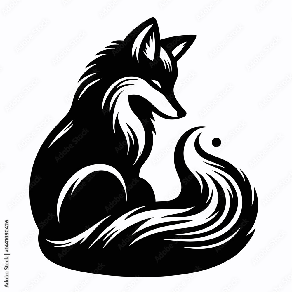 Obraz premium A vector fox.