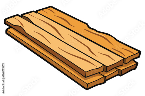 Wooden plank illustration depicting a rustic appearance with natural textures and details, suitable for various design purposes in art and crafting projects