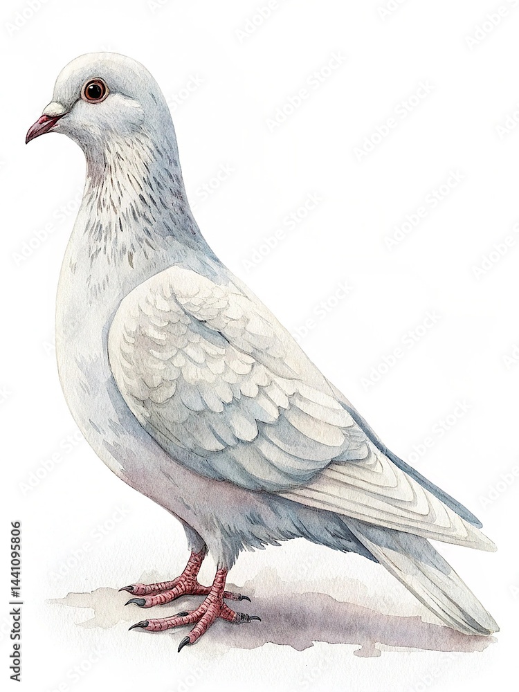 Naklejka premium pigeon on white