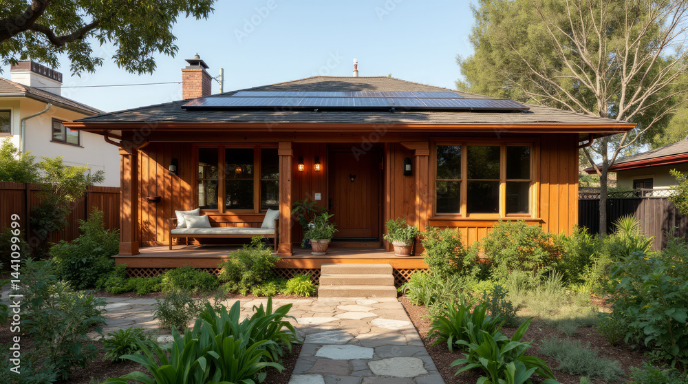 Solar Panels on Roof of Classic Bungalow in Echo Park Solar Panels on Roof of Classic Bungalow in Echo Park