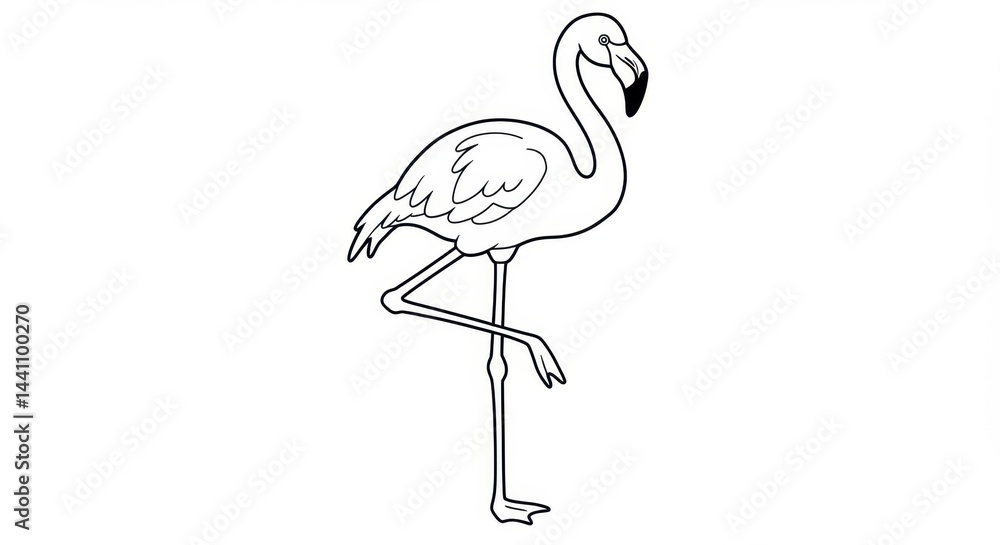 Naklejka premium Flamingo Coloring Page