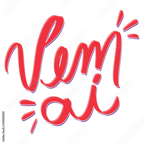 Word Vem aí decorative lettering