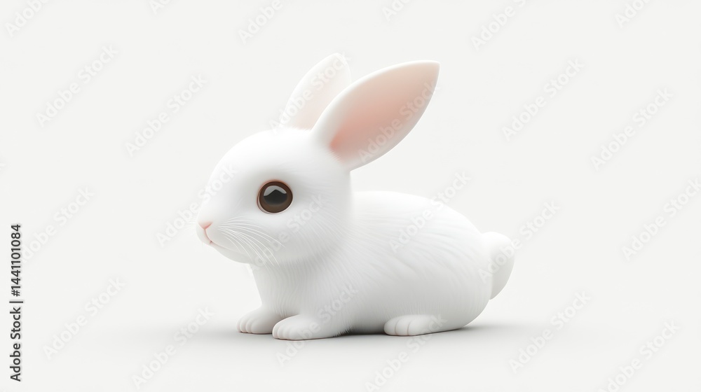 Adorable White Rabbit with Big Eyes and Soft Fur Perfect for Nature Animal and Cuteness Them Adorable White Rabbit with Big Eyes and Soft Fur Perfect for Nature Animal and Cuteness Them