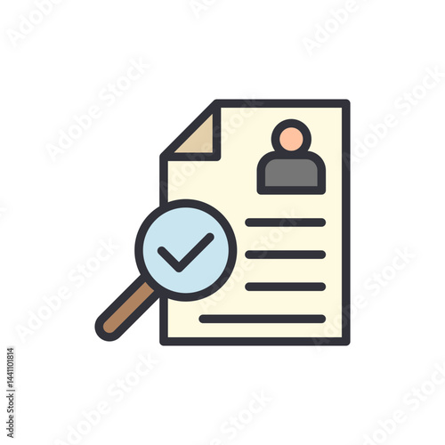 Employment contract colored icons, minimalist vector illustration ,simple transparent graphic element .Isolated on white background