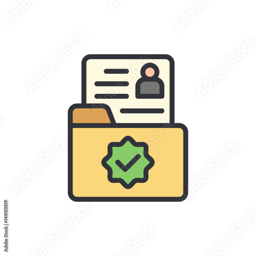 Employment contract colored icons, minimalist vector illustration ,simple transparent graphic element .Isolated on white background