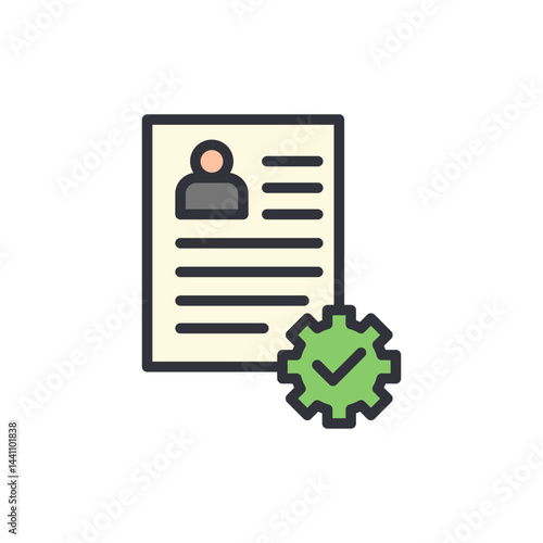 Employment contract colored icons, minimalist vector illustration ,simple transparent graphic element .Isolated on white background