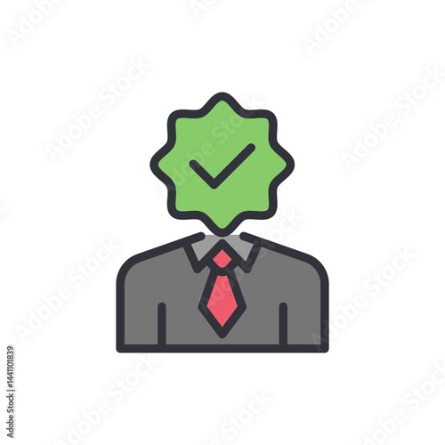 Employment contract colored icons, minimalist vector illustration ,simple transparent graphic element .Isolated on white background