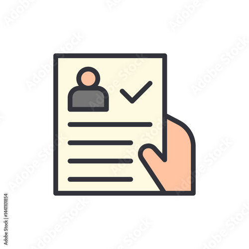 Employment contract colored icons, minimalist vector illustration ,simple transparent graphic element .Isolated on white background
