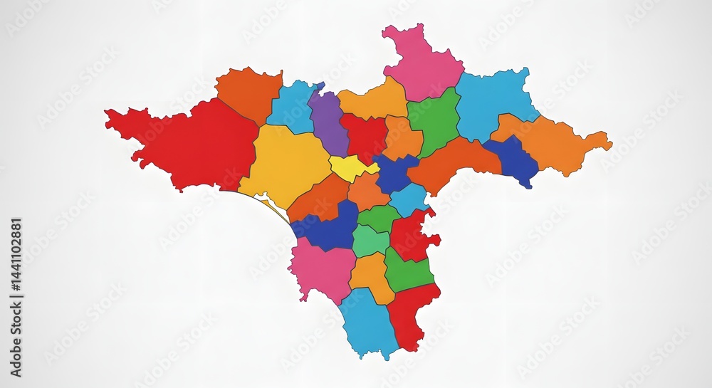 Obraz premium Colorful Map Regions