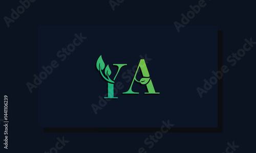 Minimal leaf style Initial YA logo
